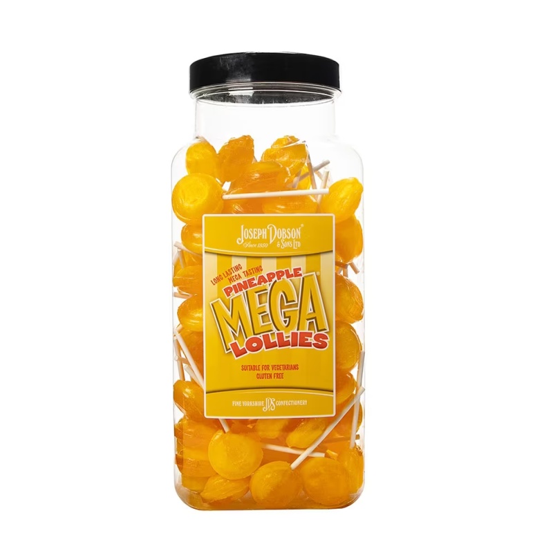 Pineapple Mega Lolly Pick & Mix Sweets Joseph Dobson 100g (5 Lollies Pack)